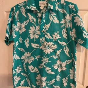 VTG-HAWAIIAN XL Short-Sleeve Men's Shirt HIBISCUS PRINT 48”C30”L